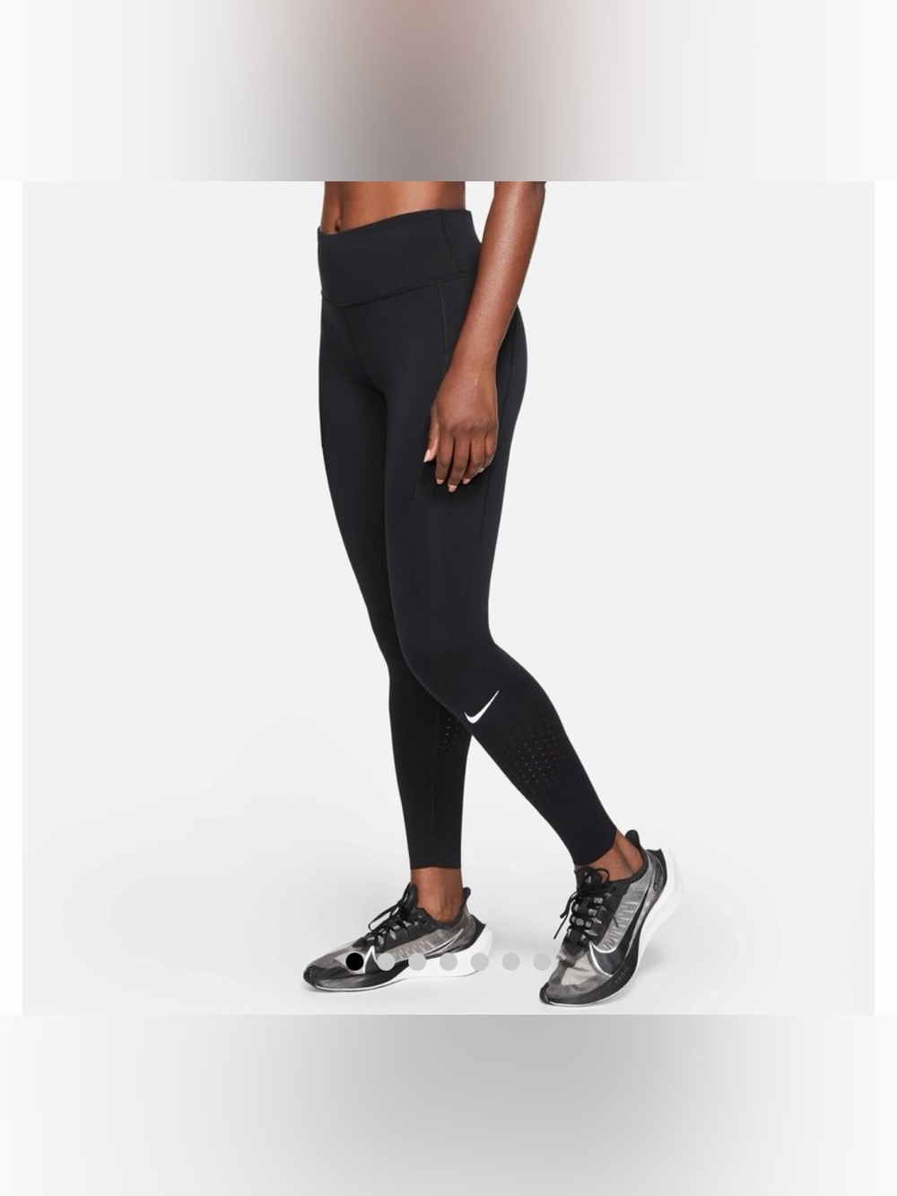 Nike Black Luxe Performance Leggings Side Pockets Dri-Fit Medium Like New Womens